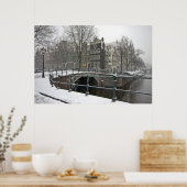 Poster Snowy Amsterdam dans la Pays-Bas en hiver (Cuisine)