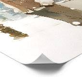 Poster Snowy Arctic Fox Watercolor Portrait with Scarf (Coin)