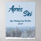 Poster Snowy Mountain Forest Apres Ski Mariage Event (Devant)