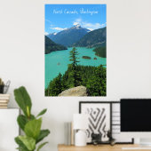 Poster Snowy Mountain Turquoise Lake à Washington (Bureau à domicile)