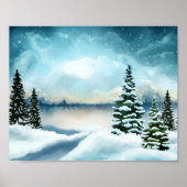 Poster Snowy pine (Devant)