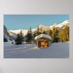 Poster Snowy Serenity : Lake Louise et le Mont Majestic