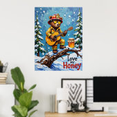 Poster Snowy Strums : Bear's Winter Ballad (Bureau à domicile)