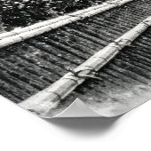 Poster Snowy Temple Path at Night – Japanese Zen Wall Art (Coin)