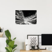 Poster Snowy Temple Path at Night – Japanese Zen Wall Art (Bureau à domicile)