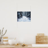 Poster Snowy Winter Forest Path With Footprints Hiking (Cuisine)