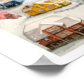 Poster Snowy Winter Village Art (Coin)