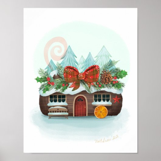 Poster Snowy Yule Journal Cabine Art Imprimer (Devant)