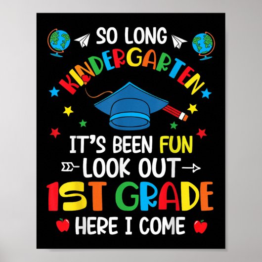 Poster So Long Kindergarten Graduation 1ère année Enfants (Devant)