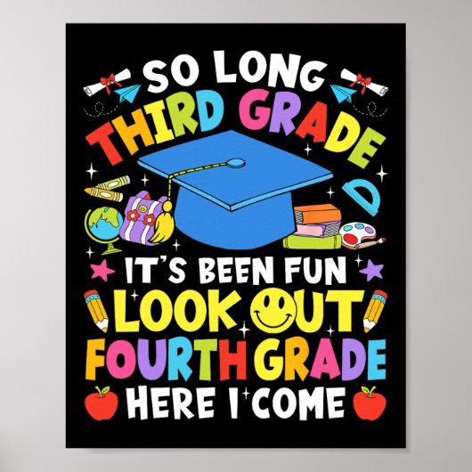 Poster So Long Third Grade Graduation Fourth Grade Here I (Devant)