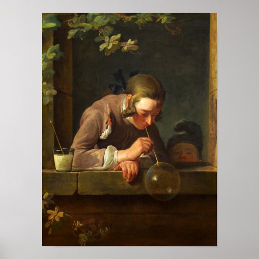 Poster Soap Bubbles, 1733-1734 par Jean Simeon Chardin (Devant)