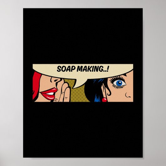 Poster Soap Making Women Whispering Soaps Comic (Devant)