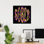 Poster SOBER Retro 60's Art Psychedelic (Bureau à domicile)