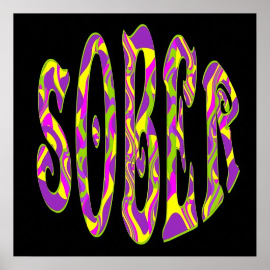 Poster SOBER Retro 60's Art Psychedelic (Devant)