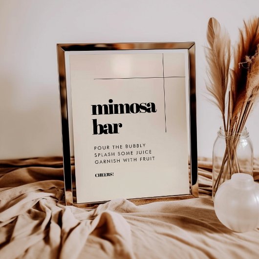 Poster Sobre élégant et chic panneau de bar Mimosa