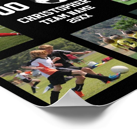 Poster Soccer 7 photo collage du nom de l'équipe (Coin)