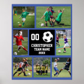 Poster Soccer 7 photo collage - Nom, équipe, année de num (Devant)