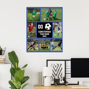 Poster Soccer 7 photo collage - Nom, équipe, année de num