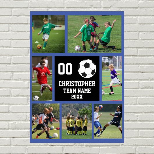 Poster Soccer 7 photo collage - Nom, équipe, année de num