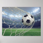 Poster Soccer Ball Goal Net Stadium Lights (Devant)