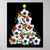 Poster Soccer Christmas Tree Ball Santa Hat Funny Xmas So (Devant)