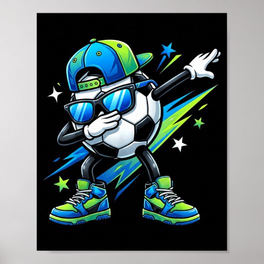 Poster Soccer Dabbing Srts Cool Boys Girls Game Day Srt  (Devant)