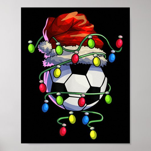 Poster Soccer de Noël Noël Noël Arbre de Noël Lumières Fo (Devant)