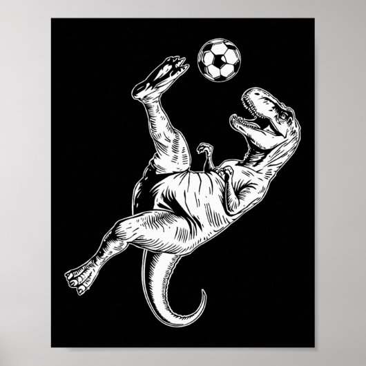Poster Soccer Dinosaur Kids Boys Men Soccer  (Devant)