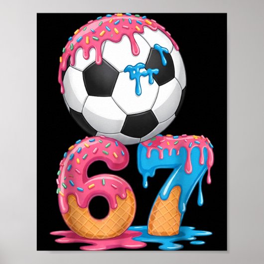 Poster Soccer Drip Number 67 Boys Soccer Player 67  (Devant)