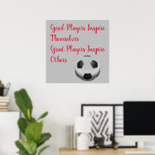 Poster Soccer Football Inspirational Quote Inspire Player (Bureau à domicile)