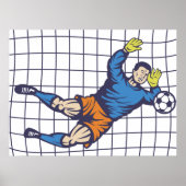 Poster Soccer Goalkeeper Diving Save (Devant)