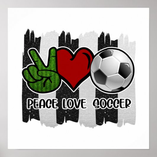 Poster Soccer paix et amour (Devant)