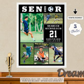 Poster Soccer Senior Graduation 5 Photo Collage