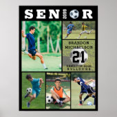 Poster Soccer Senior Graduation 6 Photo Collage (Devant)