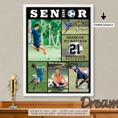 Poster Soccer Senior Graduation 6 Photo Collage