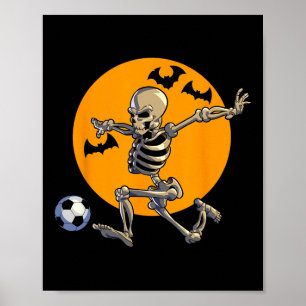 Poster Soccer Squelette Halloween Hommes garçons Joueur d