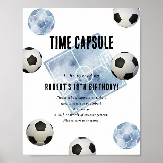 Poster Soccer Time Capsule 1st birthday (Devant)