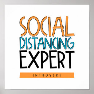 Poster Social Distancing Expert Introvert