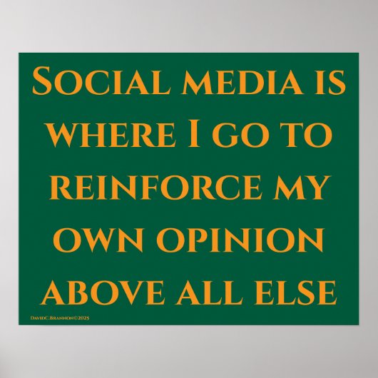 Poster "Social Media", satire, humor, society (Devant)
