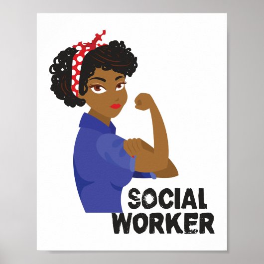 Poster Social Worker Black Rosie School Cadeau Mental (Devant)