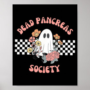 Poster Société du pancréas mort Drôle de fantôme Diabète