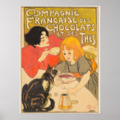 Poster Société française de chocolats et de thés, Art Nou (Devant)