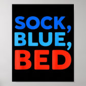 Poster Sock Blue Bed Funny Meme (Devant)