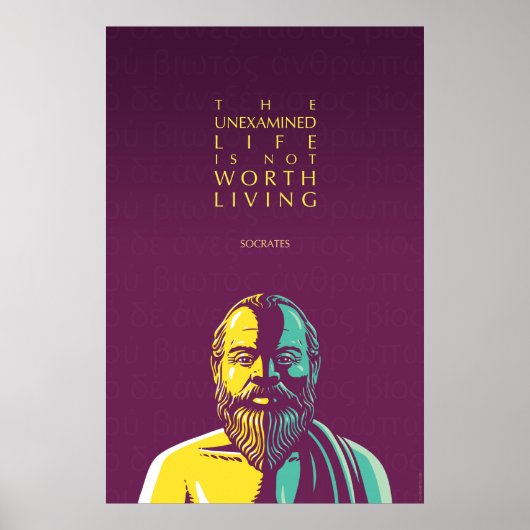 Poster Socrates cite : La vie non examinée (Devant)