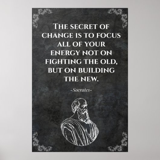 Poster Socrates Quote Motivation (Devant)