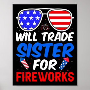 Poster Soeur De Commerce Pour Les Feux 4 juillet Féminist