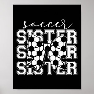Poster Sœur de football Sœur amateur de sport vintage Mèr