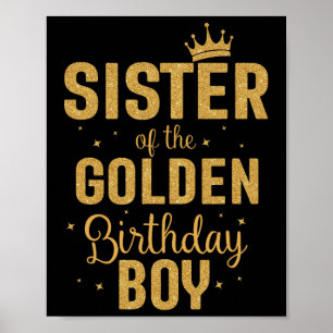 Poster Soeur De L'Anniversaire D'Or Famille De Garçon Qui