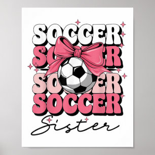 Poster Soeur de soccer super Coquette Bow Soccer