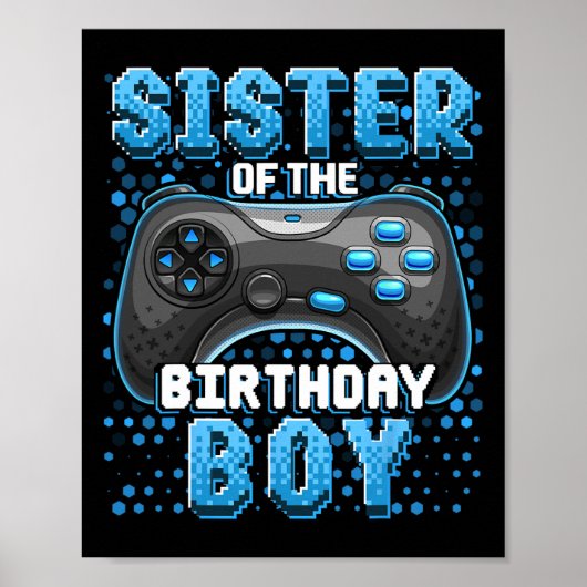 Poster Sœur du garçon d'anniversaire correspondant jeu vi (Devant)